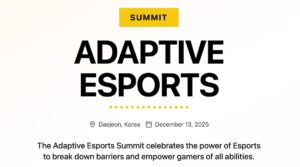 Inaugural Adaptive Esports Summit announced for December in South Korea