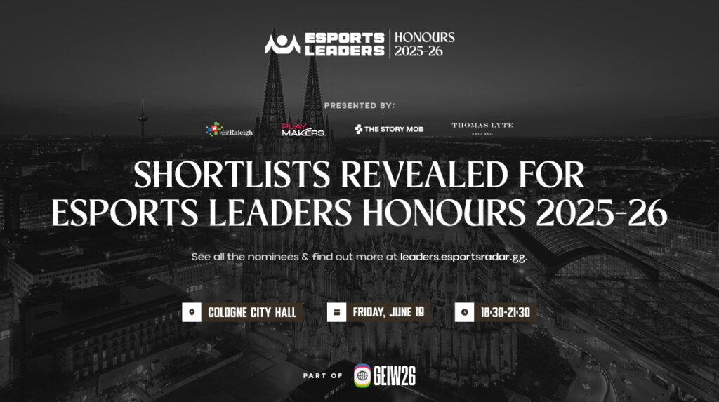 Shortlists revealed across categories for the Esports Leaders Honours awards 2025-26